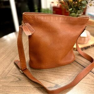 COACH Cognac Pebble Leather Bucket Bag